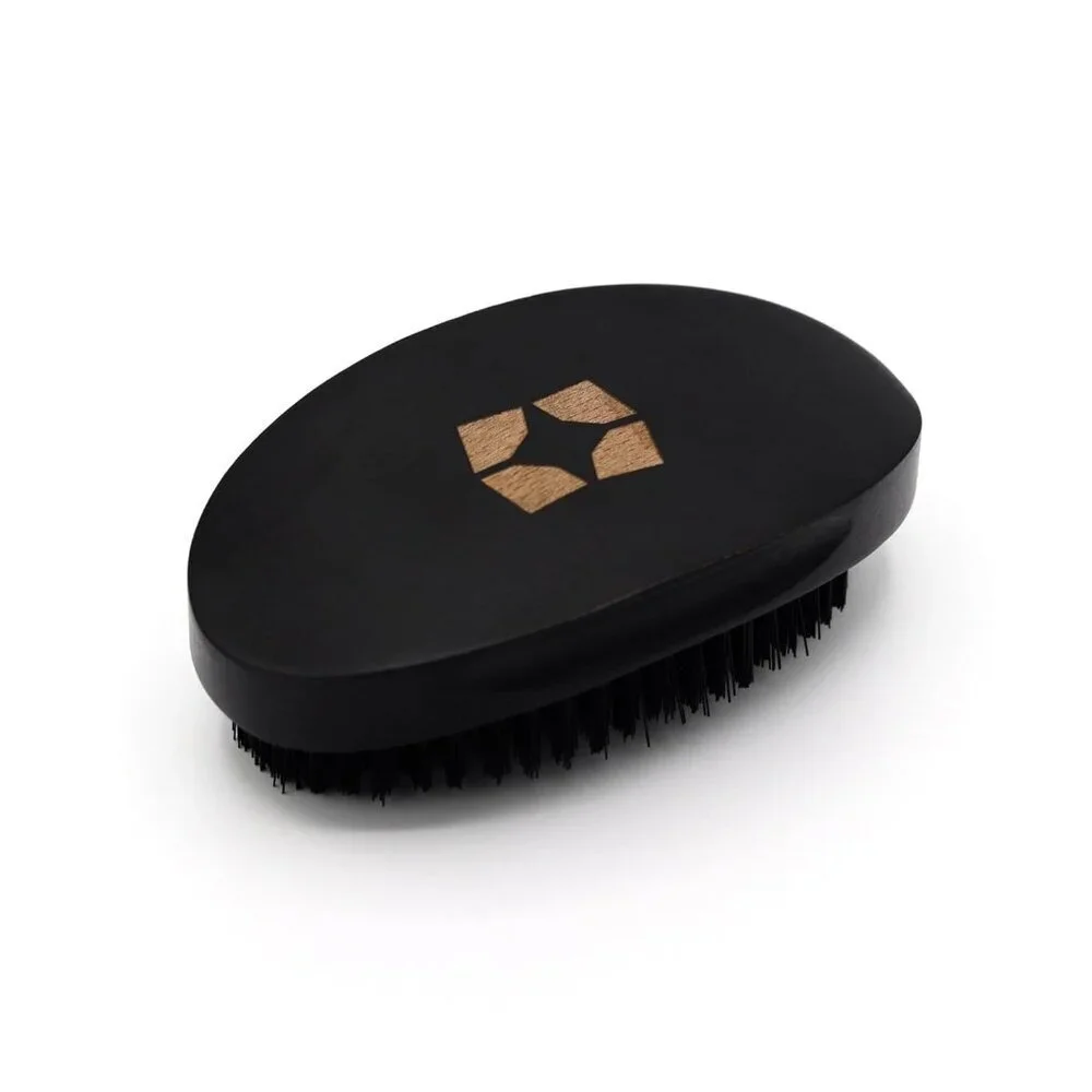 Hard Curved Hairbrush Nylon Bristles for Waves and Beards Men’s Grooming